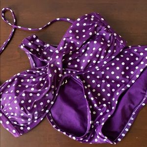 Mossimo 2-Piece Purple & White Polka Dot Swim Suit